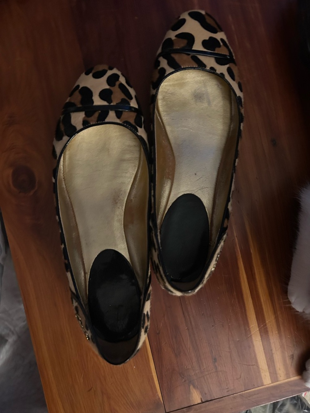 Coach Leopard Print Ballet Flats - Tan/Black